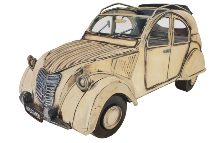 2CV 200 x 142 cm oil on cut out wood 2012