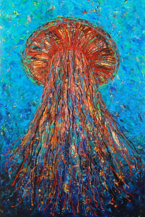Fery Medusa, 2025, Acryl auf Leinwand, 120×80 cm